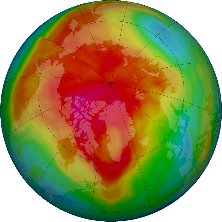 Arctic ozone map for 12 March 2016